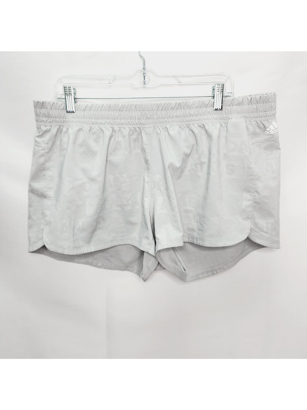 Adidas Womens XL Gray Running Shorts Elastic Waist Drawstring Athletic Gym